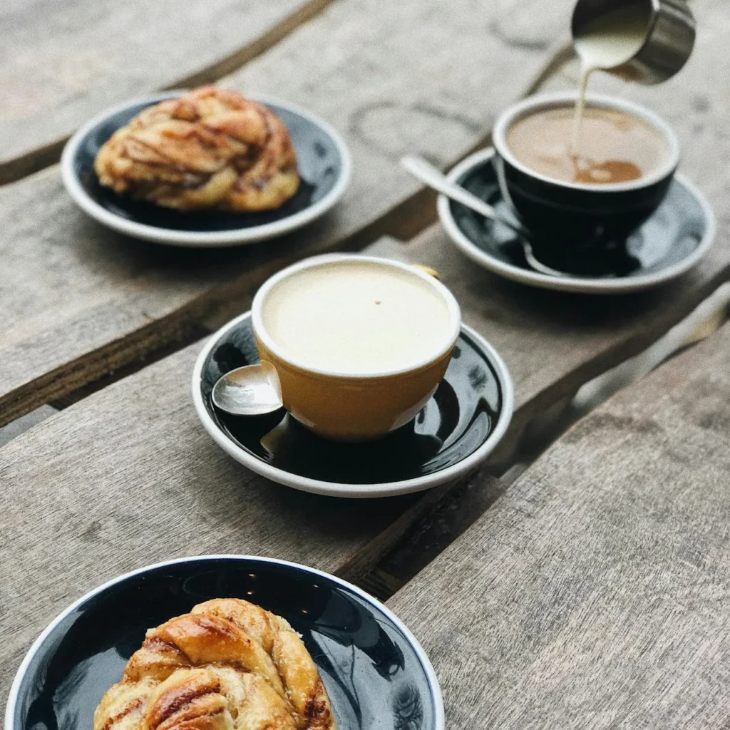 Coffee on a bench
